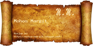 Mohos Margit névjegykártya